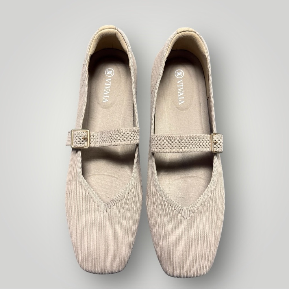 VIVALA Beige Mary Jane Flats - Picture 2 of 12
